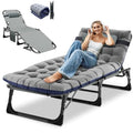 DoCred Heavy Duty Chaise Lounge Chair, Adjustable 5-Position Folding Chaise Lounge Chairs for Outside, Portable Lay Flat Beach Lounge Chair for Outdoor Sunbathing Beach Pool Lawn Camping Gronata