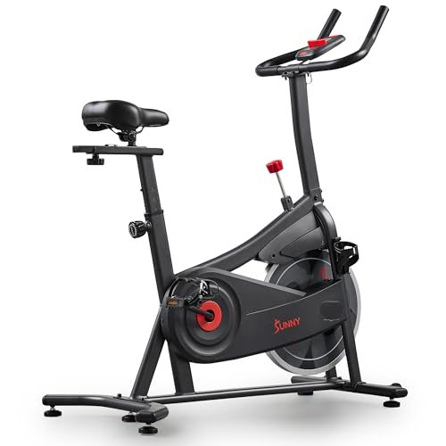 Sunny Health & Fitness Nova Smart Indoor Cycling Bike – Magnetic Resistance Exercise Bike with SunnyFit App, Quiet Belt Drive & Compact Home Cardio Bike for Beginners Gronata