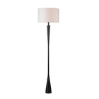 Globe Electric Novogratz x Globe Harrington 65" Floor Lamp, 2-Tone Faux Wood Base, White Fabric Shade, Socket Rotary Switch 67225 Gronata