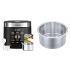 Cosori Rice Cooker 10 Cup, 24h Keep Warm, Non-stick Ceramic Inner Pot, 18 Functions Fuzzy Logic Rice Maker with Stainless Steel Steamer Basket, Sauté, Slow Cooker, Black Gronata