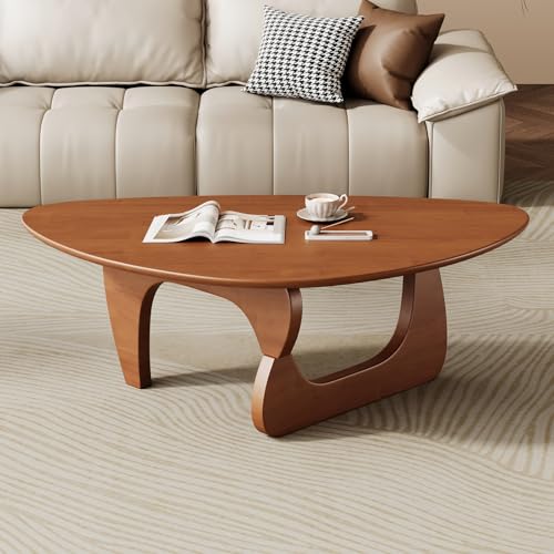 Mid Century Modern Coffee Table - Walnut Wooden Coffee Table for Living Room,Center Table Suitable for Bedroom Living Room Reception Office Tables (Walnut, Small 34.5 * 23.5 * 16in) Gronata