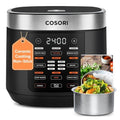 Cosori Rice Cooker 10 Cup, 24h Keep Warm, Non-stick Ceramic Inner Pot, 18 Functions Fuzzy Logic Rice Maker with Stainless Steel Steamer Basket, Sauté, Slow Cooker, Black Gronata