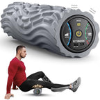 FITINDEX Vibrating Foam Roller for Back Pain, FSA&HSA Eligible, 5-Speed Muscle Massage, Exercise, Muscles Deep Tissue, Physical Therapy, Pilates, Yoga, Neck, Leg, Rechargeable, Travel Portable, Gray Gronata