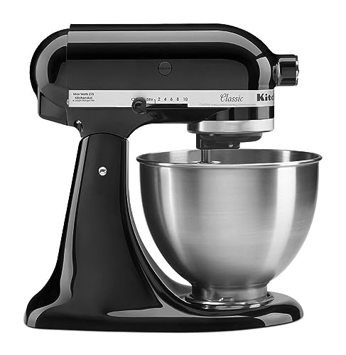 KitchenAid Classic Series 4.5 Quart Tilt-Head Stand Mixer K45SS, Onyx Black Gronata