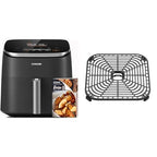 Cosori 9-in-1 TurboBlaze Air Fryer 6 Qt, PFAS-Free Ceramic Coating, 90°–450°F, Precise Heating for Even Results, Air Fry, Roast, Bake, Broil, Dry, Frozen, Proof, Reheat, Keep Warm, 120V, Dark Gray Gronata