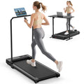 Walking Pad Treadmill for Home - Folding Treadmills with Handle Bar Portable Compact Fold up Indoor Foldable Handles Electric Walk Pads Small Spaces Mini Running Quiet Under Bed Office Gronata