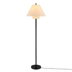 Globe Electric Novogratz x Globe Harrington 65" Floor Lamp, 2-Tone Faux Wood Base, White Fabric Shade, Socket Rotary Switch 67225 Gronata
