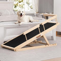Chuiendi Dog Ramp for High Bed, Couch, Car, Pet Ramps 55.12" Long Adjustable 19.3"-27.17" Wooden Dog Step with Anti-slip Rubber Mat & Safety Side Rails for Small Medium Large Older Pets, up to 250 lbs Gronata