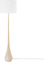 Globe Electric Novogratz x Globe Harrington 65" Floor Lamp, 2-Tone Faux Wood Base, White Fabric Shade, Socket Rotary Switch 67225 Gronata