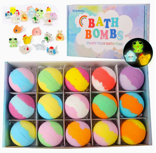 Glow-in-the-Dark Doll-Shaped Bath Bombs - Kids Bath Time Fun Set with Fizzing Bubble Foam Gronata