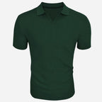 Polo Shirt Lapel V-neck Vertical Striped Short Sleeve Men's T-shirt Gronata