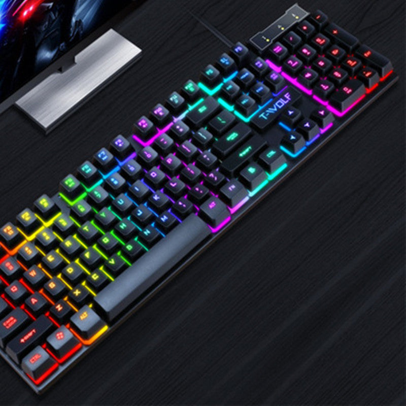 Gaming Usb Luminous Wired Keyboard Floating Manipulator Gronata