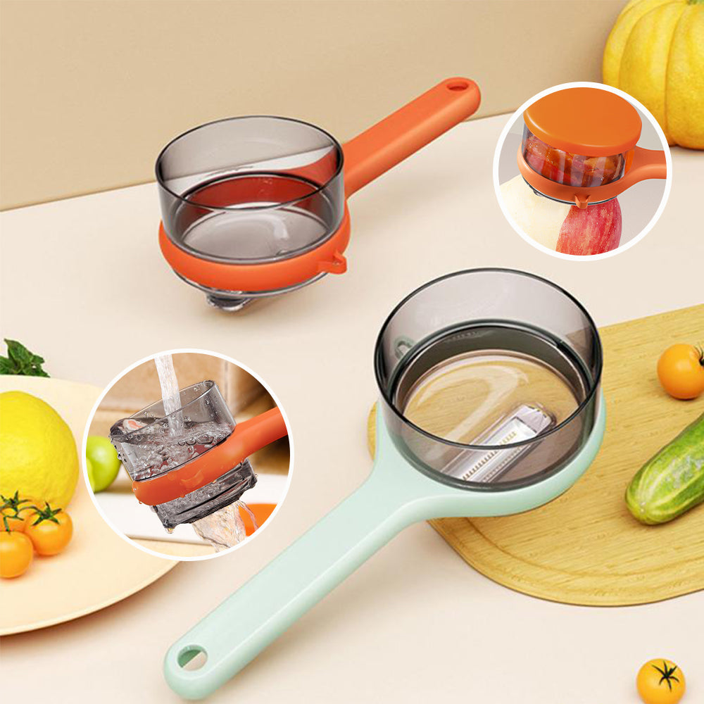 Kitchen Multi-Functional Peeler With Bucket Storage Scratcher Fruit Peeling Knife Storage Peeler Kitchen Gadgets Gronata