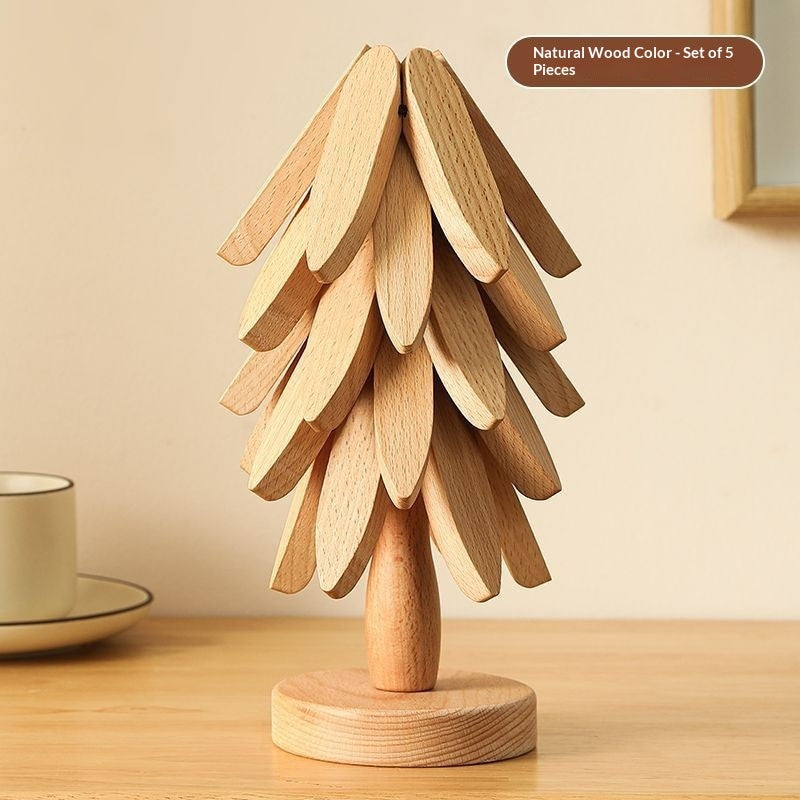 Tree Design Stand Wooden Trivets Decorative Anti Scald Heat Resistant Table Mat Coaster Wood Placemats Pot Table Heat Insulation Pad Gronata