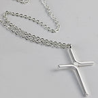 Cross Pendant New Simple Necklace Titanium Steel Plating Gronata