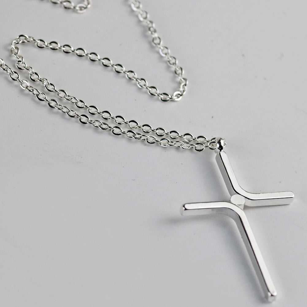 Cross Pendant New Simple Necklace Titanium Steel Plating Gronata