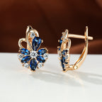 Rose Ring Colorful Flower Drop-shaped Zircon Earrings Gronata