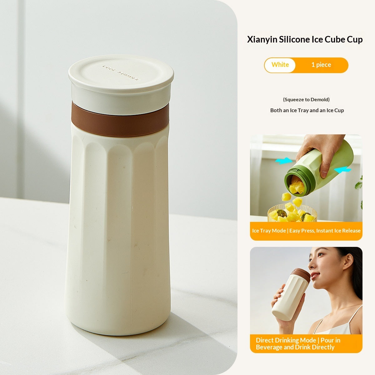 Portable Ice-Making Cup Outdoor Silicone Beverage Cup Gronata