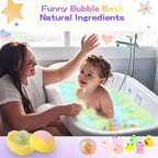 Glow-in-the-Dark Doll-Shaped Bath Bombs - Kids Bath Time Fun Set with Fizzing Bubble Foam Gronata