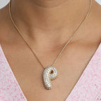 Bubble Initial Diamond Necklace Gronata