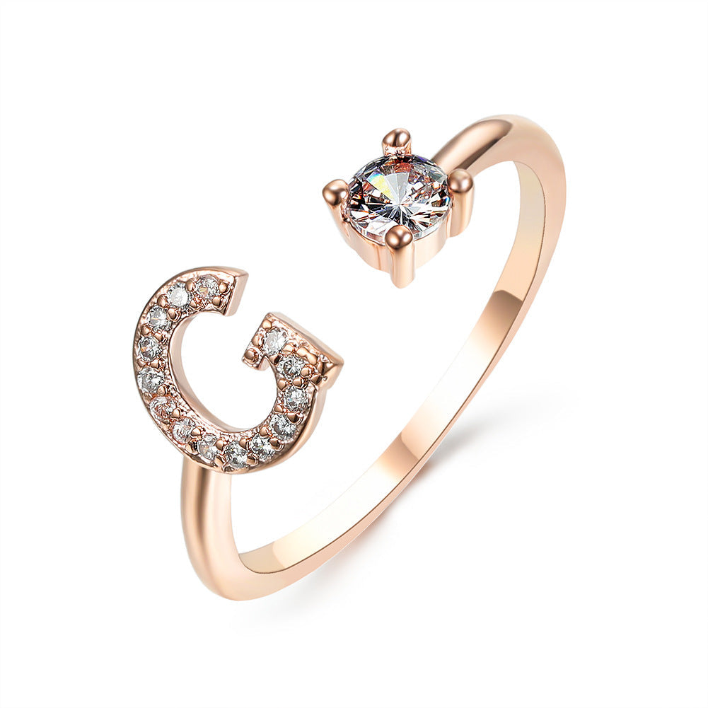 New Design Adjustable 26 Initial Letter Ring Fashion Jewelry For Women Simple Elegant Jewelry Gronata