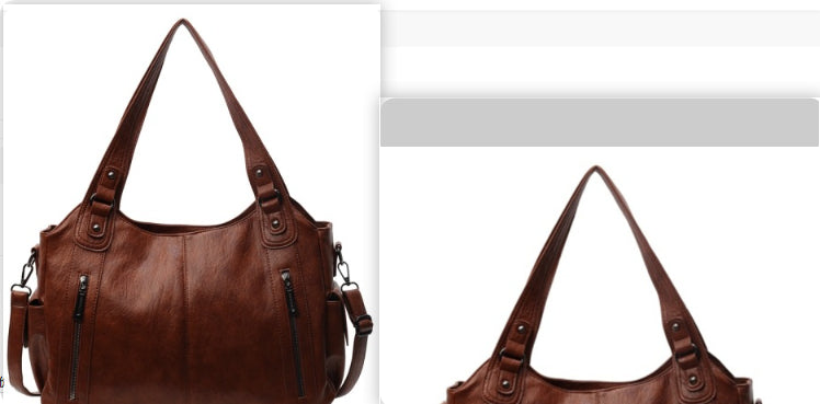 Handbag European And American Retro Solid Color Simple Texture Gronata