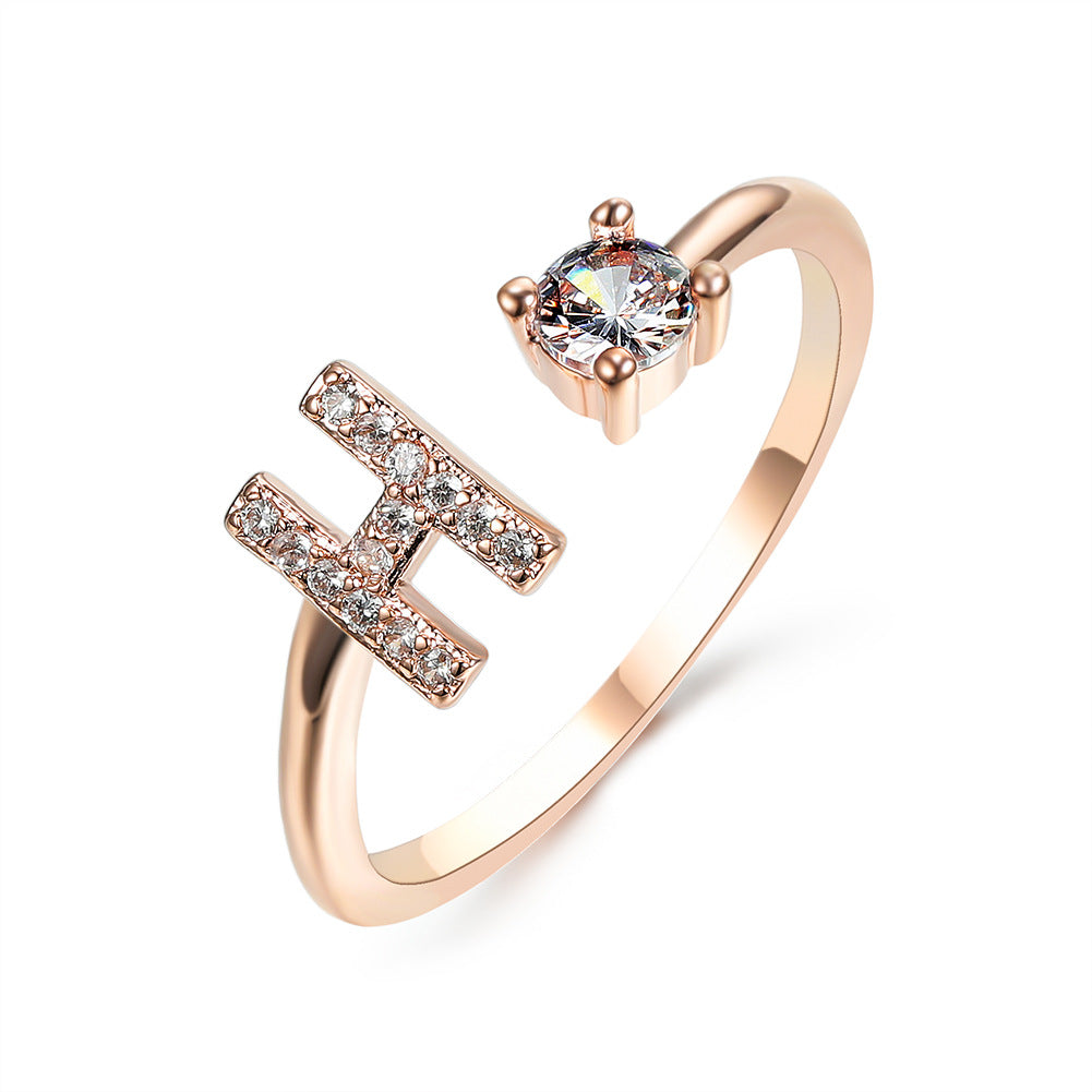 New Design Adjustable 26 Initial Letter Ring Fashion Jewelry For Women Simple Elegant Jewelry Gronata