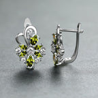 Rose Ring Colorful Flower Drop-shaped Zircon Earrings Gronata
