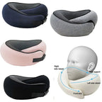 Soft Memory Foam Travel Neck Pillow U Shape Adjustable Support Comfortably Sleeping On Plane Car Office Noon Break Gronata