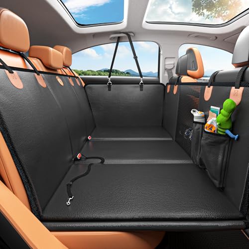 MYJAQI Back Seat Extender for Dogs, Waterproof Dog Car Seat Cover for Back Seat with Hard Bottom, 2026 Upgraded Material, Anti Scratch, Safer, Easy to Use and Clean, Holds 400lbs Gronata