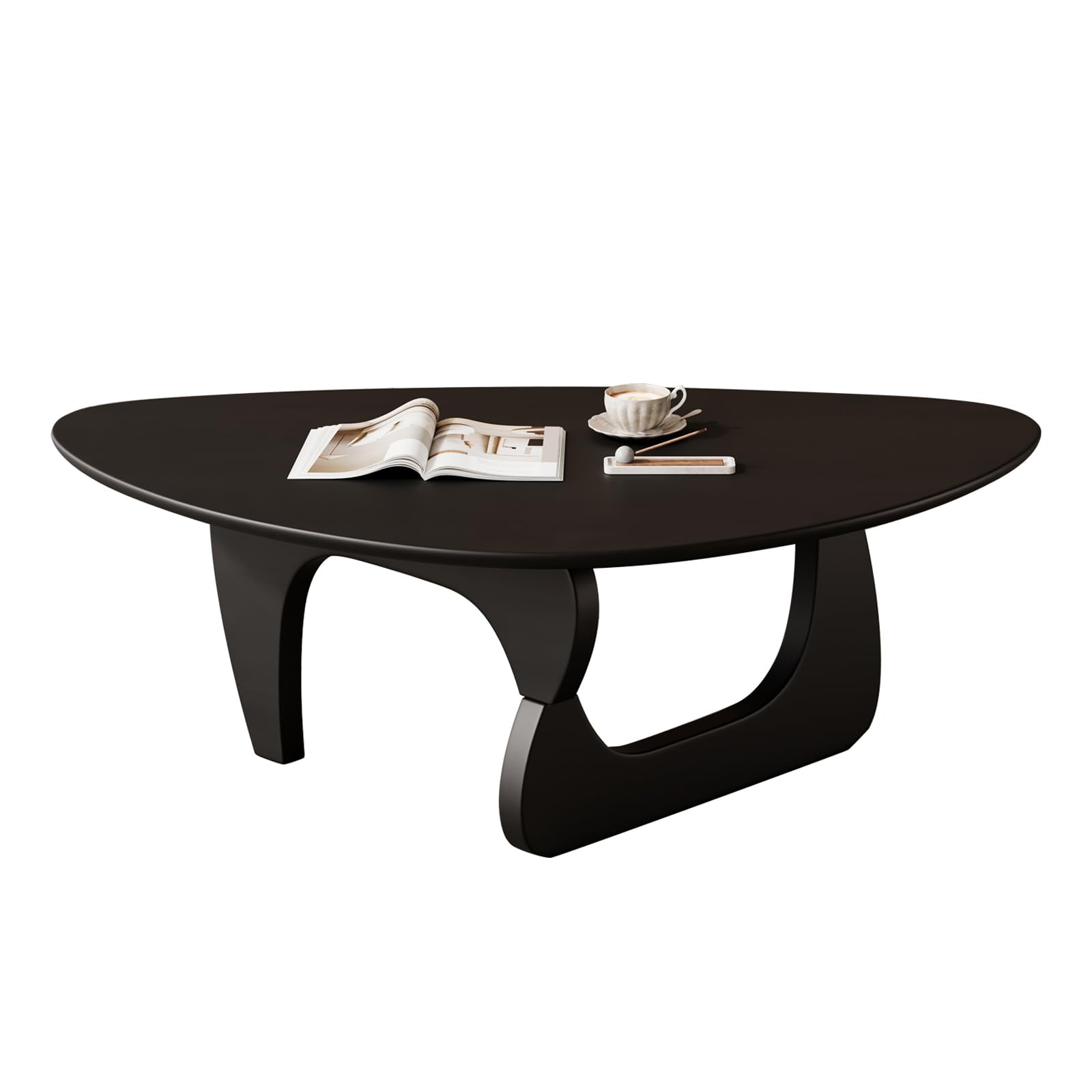 Mid Century Modern Coffee Table - Walnut Wooden Coffee Table for Living Room,Center Table Suitable for Bedroom Living Room Reception Office Tables (Walnut, Small 34.5 * 23.5 * 16in) Gronata