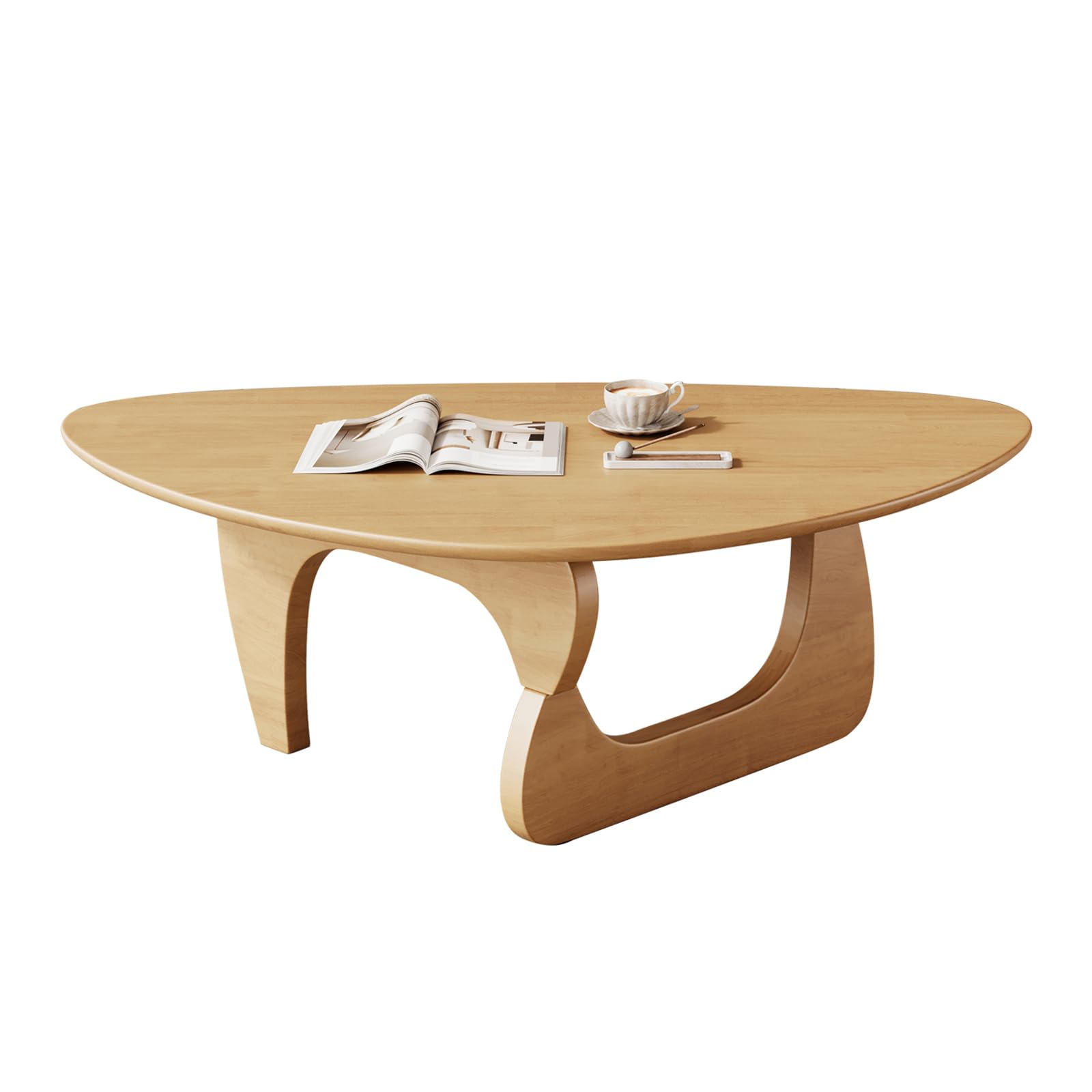 Mid Century Modern Coffee Table - Walnut Wooden Coffee Table for Living Room,Center Table Suitable for Bedroom Living Room Reception Office Tables (Walnut, Small 34.5 * 23.5 * 16in) Gronata
