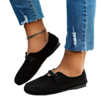 Ultra-soft Sweet Suede Round-toe Flat Lace-up Womens Shoes Gronata
