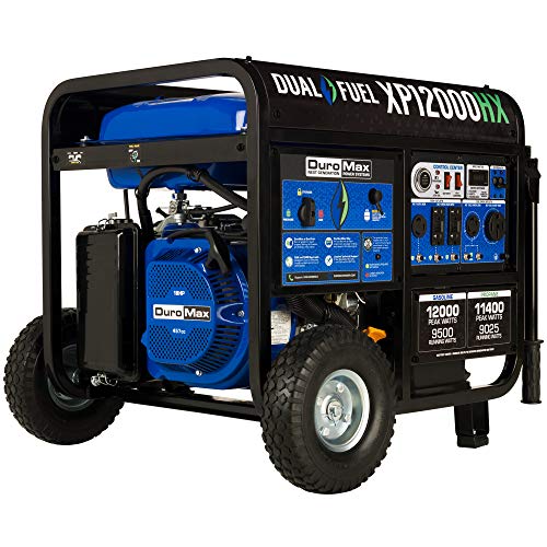 DuroMax XP12000HX 12,000-Watt Dual Fuel Portable Generator - Gas & Propane, Electric Start, Whole Home Power Backup, Transfer Switch Ready, RV & Emergency Ready Gronata