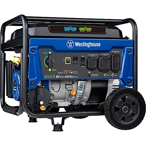 Westinghouse 6500 Watt Dual Fuel Home Backup Portable Generator, Transfer Switch Ready 30A Outlet, RV Ready 30A Outlet, CO Sensor Gronata