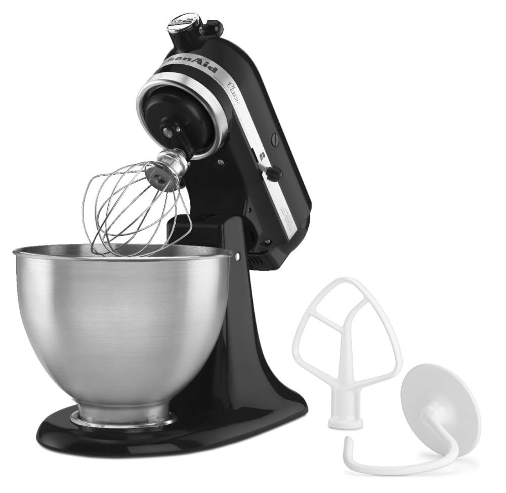 KitchenAid Classic Series 4.5 Quart Tilt-Head Stand Mixer K45SS, Onyx Black Gronata
