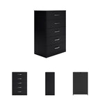 Signature Design by Ashley Finch Modern 6 Drawer Dresser with Ball-bearing Construction and Safety Stop, Black Gronata