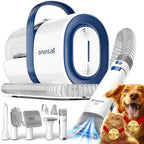 oneisall Dog Grooming Vacuum, Pet Grooming Vacuum with Clipper Nail Grinder, 1.5L Dust Cup Dog deshedding Brush with 7 Tools for Shedding Pet Hair, Home Cleaning(Blue) Gronata