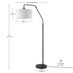 Globe Electric Novogratz x Globe Harrington 65" Floor Lamp, 2-Tone Faux Wood Base, White Fabric Shade, Socket Rotary Switch 67225 Gronata