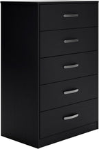 Signature Design by Ashley Finch Modern 6 Drawer Dresser with Ball-bearing Construction and Safety Stop, Black Gronata