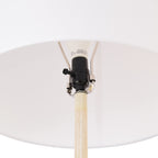 Globe Electric Novogratz x Globe Harrington 65" Floor Lamp, 2-Tone Faux Wood Base, White Fabric Shade, Socket Rotary Switch 67225 Gronata