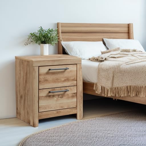 Signature Design by Ashley Wynnlow Rustic 2 Drawer Two Drawer Nightstand, 24.41" Tall, Weathered Gray Gronata