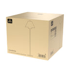 Globe Electric Novogratz x Globe Harrington 65" Floor Lamp, 2-Tone Faux Wood Base, White Fabric Shade, Socket Rotary Switch 67225 Gronata