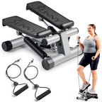 Sunny Health & Fitness Mini Steppers for Exercise at Home, Stair Step Workout Machine with Resistance Bands, Full Body Cardio Equipment with Digital Monitor - No. 012 -S Gronata