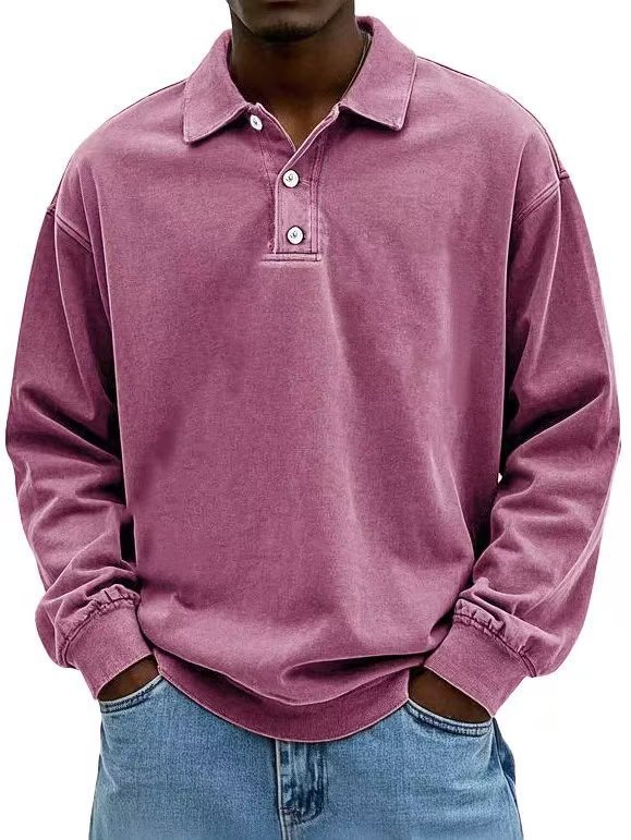 Fall Men's Long Sleeve Polo Shirts Casual Breathable Comfortable Tees Shirt Solid High Quality Sweatshirt Male T-Shirt Gronata