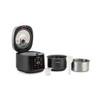 Cosori Rice Cooker 10 Cup, 24h Keep Warm, Non-stick Ceramic Inner Pot, 18 Functions Fuzzy Logic Rice Maker with Stainless Steel Steamer Basket, Sauté, Slow Cooker, Black Gronata