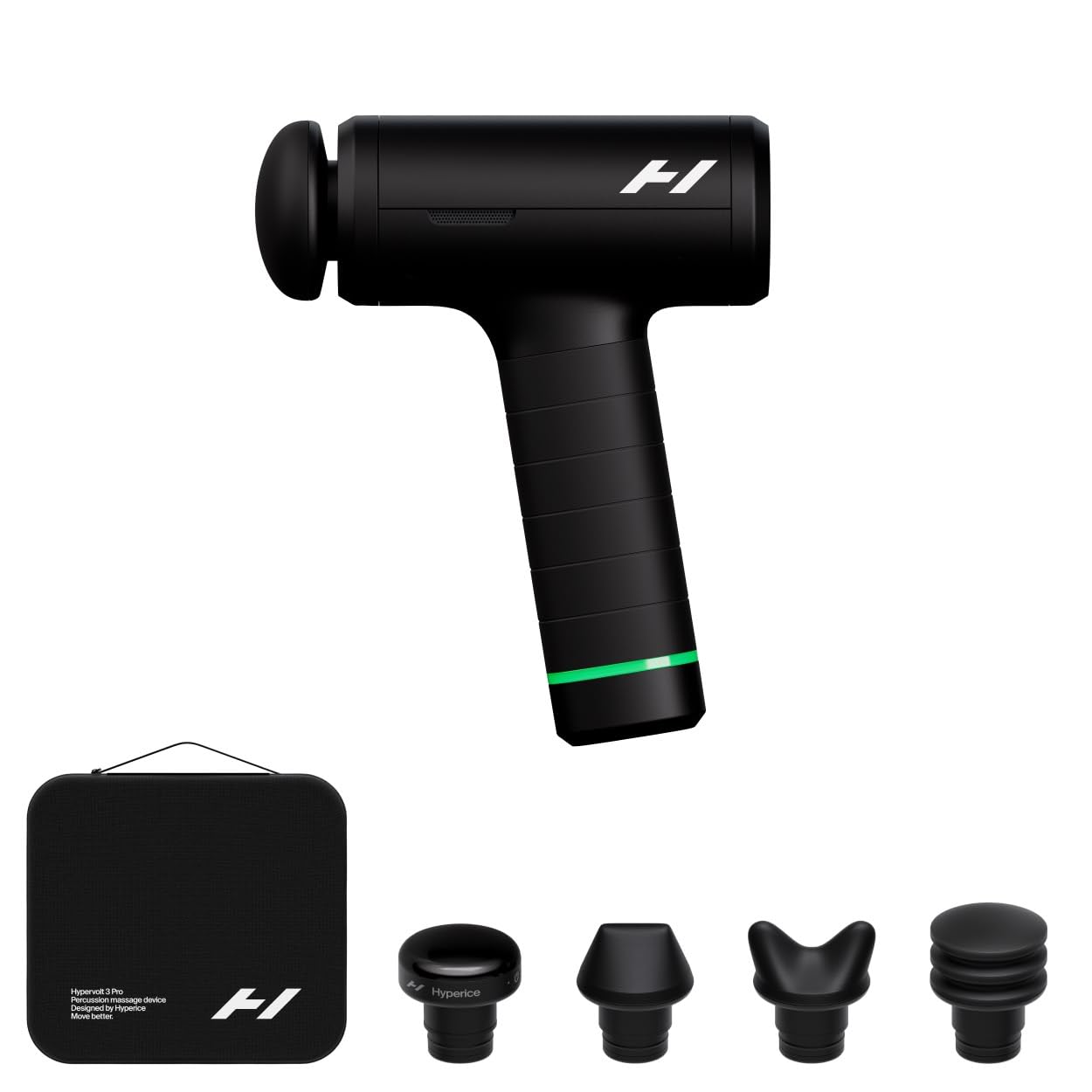 Hyperice Hypervolt 3 Pro – Professional Percussion Massage Gun with QuietGlide Technology | 6 Speeds, Pressure Sensor, Heated Head & 5 Attachments | Deep Tissue Muscle Relief and Recovery Gronata