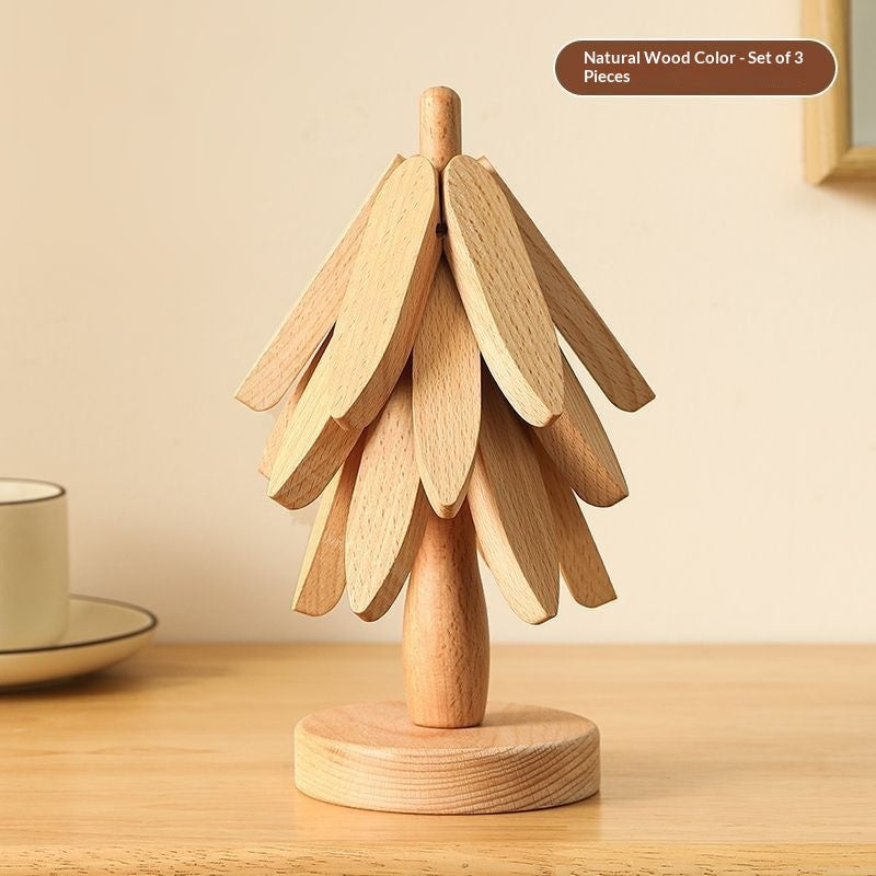 Tree Design Stand Wooden Trivets Decorative Anti Scald Heat Resistant Table Mat Coaster Wood Placemats Pot Table Heat Insulation Pad Gronata