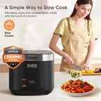 Cosori Rice Cooker 10 Cup, 24h Keep Warm, Non-stick Ceramic Inner Pot, 18 Functions Fuzzy Logic Rice Maker with Stainless Steel Steamer Basket, Sauté, Slow Cooker, Black Gronata