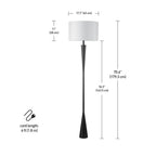 Globe Electric Novogratz x Globe Harrington 65" Floor Lamp, 2-Tone Faux Wood Base, White Fabric Shade, Socket Rotary Switch 67225 Gronata